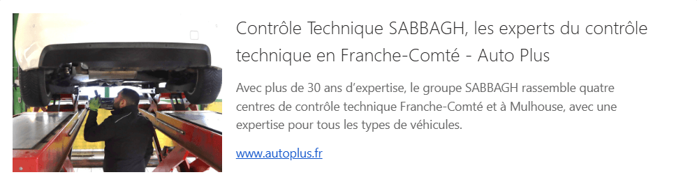 Article Auto Plus - Contrôle Technique Sabbagh